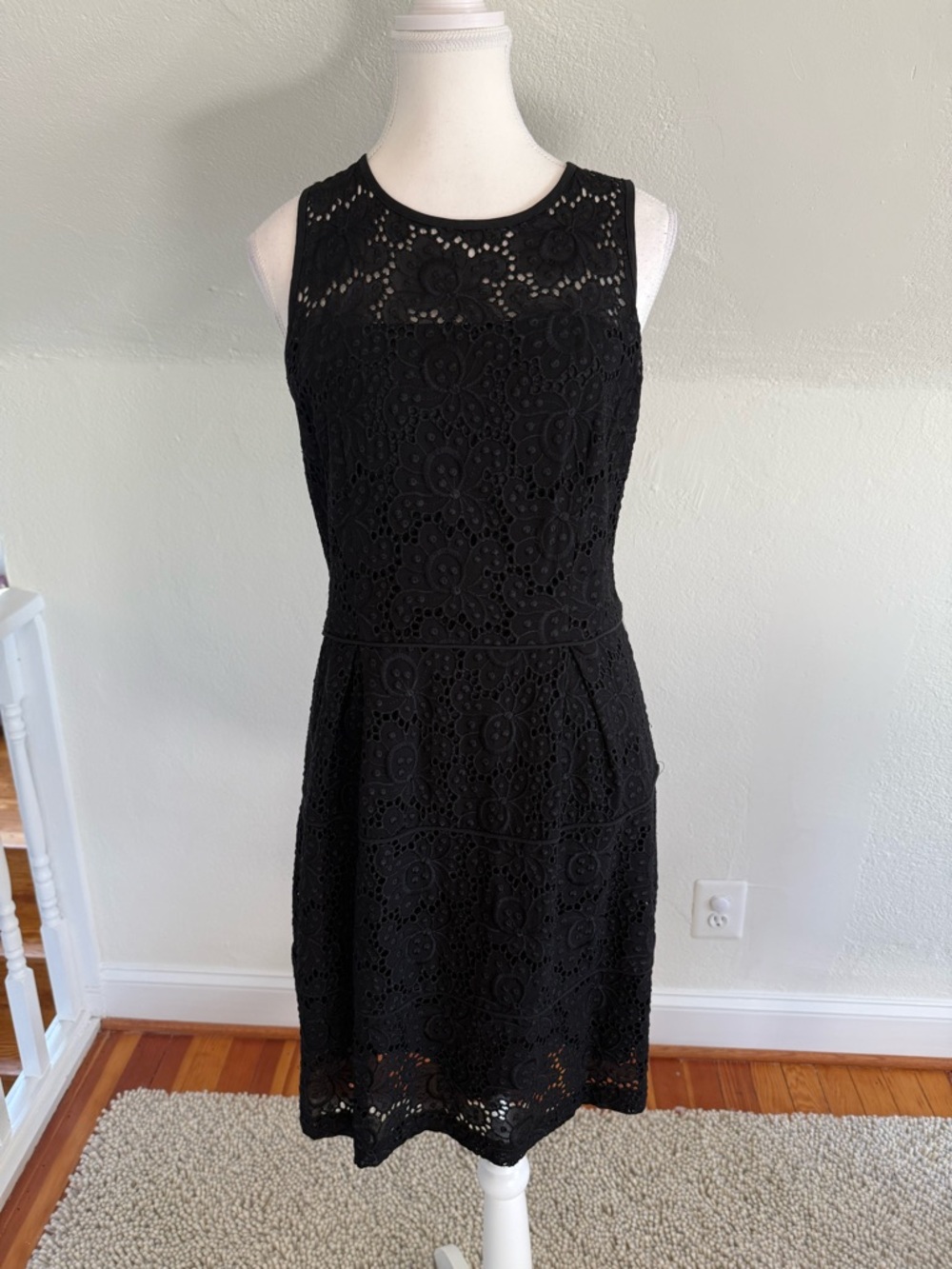 Nanette Lepore Black Lace Midi Dress Size 10